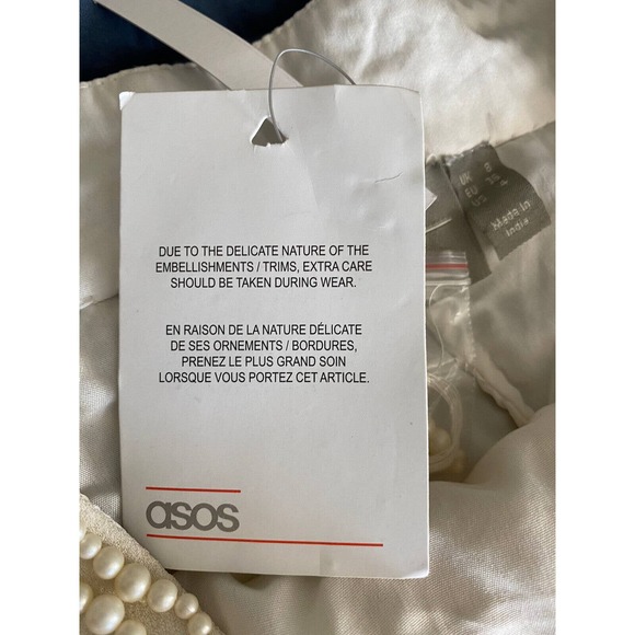 ASOS Edition Embellished Pearl Ivory Midi Skirt UK 8 US 4 NWT - Picture 8 of 10